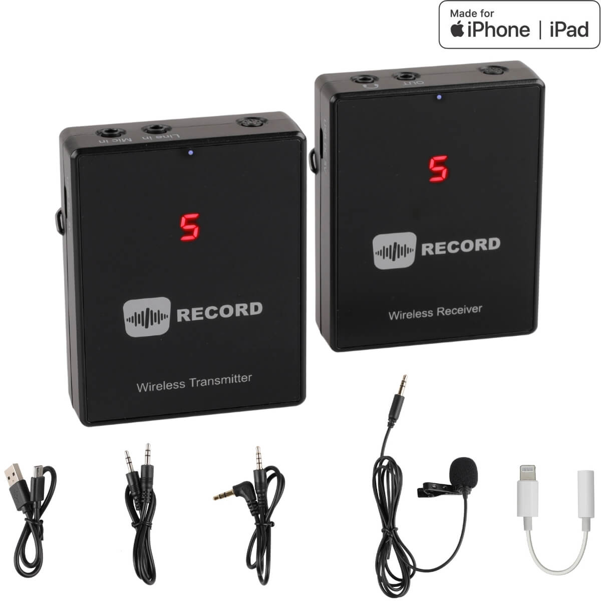 Record WM-41 wireless clip-on microphone set